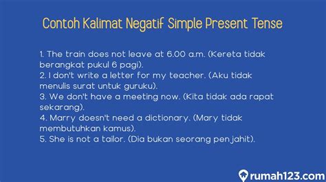 Contoh Kalimat Simple Present Tense Beserta Artinya