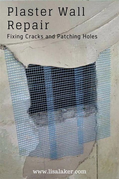 Use sharp scissors to cut a wall repair patch so that it is approximately 1 in (2.5 cm) taller and 1 in (2.5 cm) wider than the hole in the wall. Fixing Cracked Plaster and Filling Large Holes - Lisa Laker Interior Design | Plaster repair ...