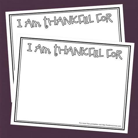 Free Printable I Am Thankful For Coloring Pages