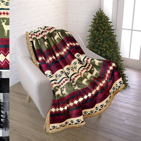 Holiday Premium Plush Sherpa Throw Christmas Blanket By