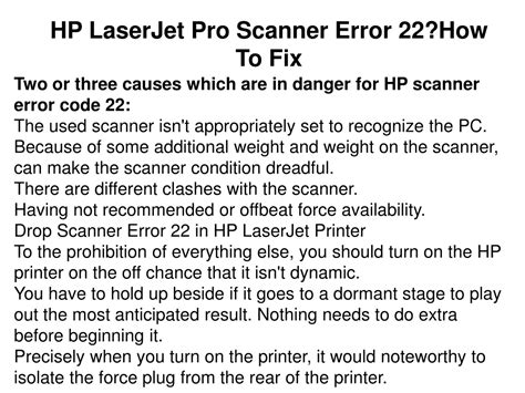 Ppt Hp Laserjet Pro Scanner Error How To Fix Powerpoint