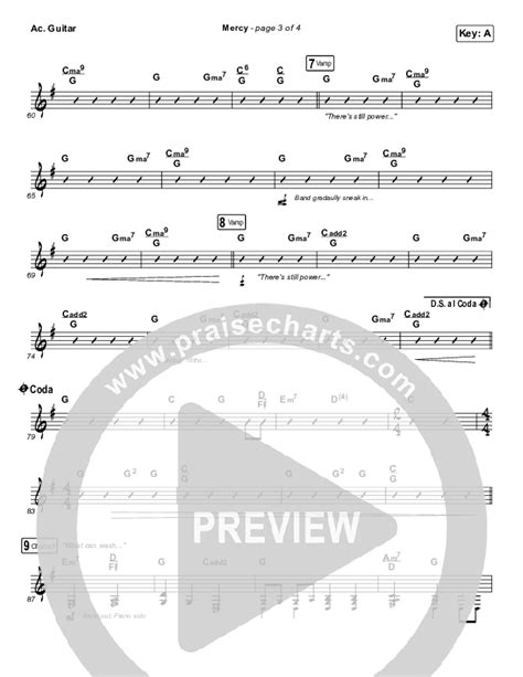 Mercy Acoustic Guitar Sheet Music PDF Maverick City Music Elevation Worship Chris Brown