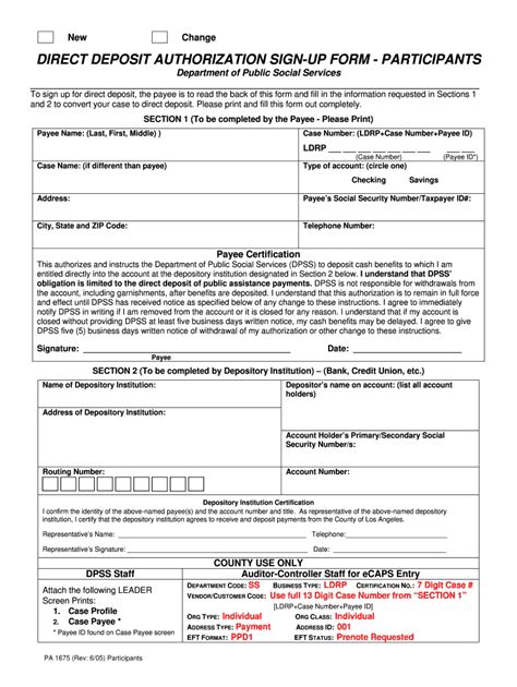 Dpss Direct Deposit Form Fill Out And Sign Online Dochub