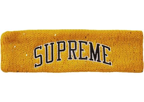 Supreme New Era Sequin Arc Logo Headband Yellow