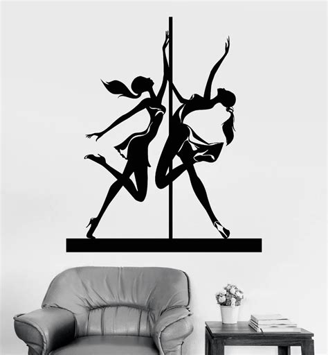 Sexy Striptease Pole Dance Art Wall Decal Vinyl Dancer Stripper Wall Stickers Living Room Mural