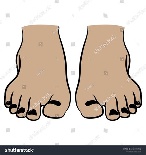 Front View Two Bare Human Feet Stock Vector Royalty Free 2129193572