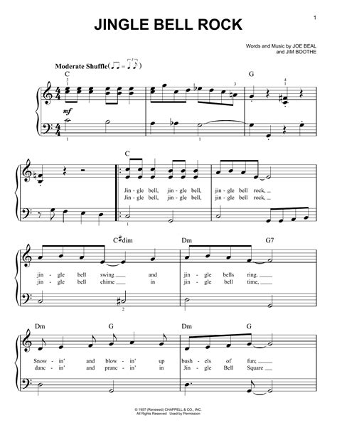 Download free jingle bells sheet music christmas carol sheet music pdf for piano. Jingle Bell Rock Sheet Music | Bobby Helms | Very Easy Piano