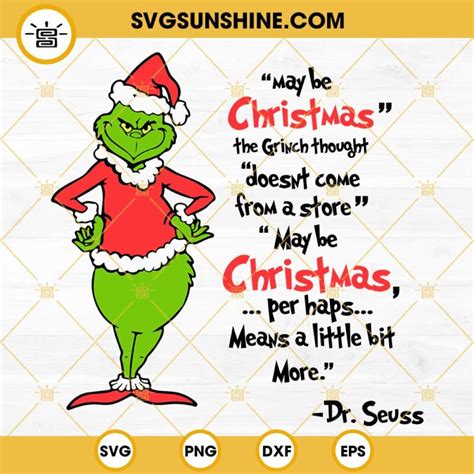 Maybe Christmas Does Not Come From A Store Grinch Svg Maybe Christmas
