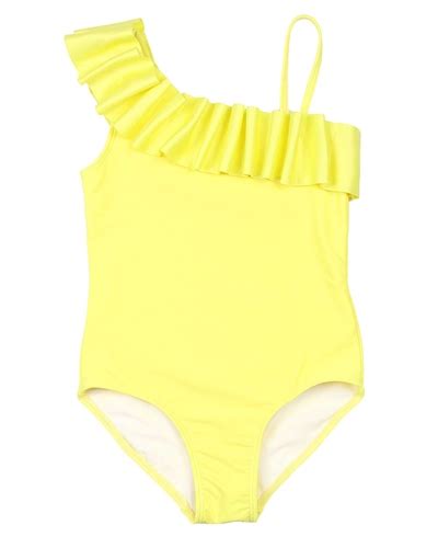 Kate Mack Girls Make A Splash Swimsuit In Yellow Biscotti And Kate