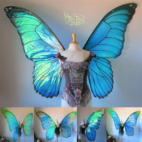 Giant Blue Morpho Iridescent Fairy Butterfly Wings By Faeryazarelle On