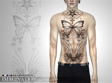 Imagination Chest Tattoo N07 By Pralinesims At Tsr Sims 4 Updates