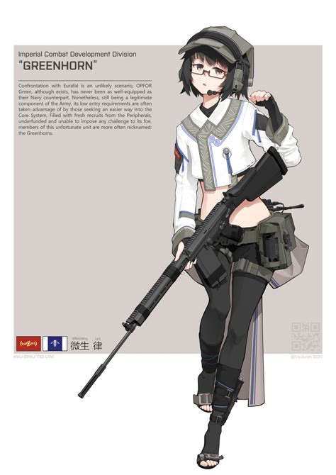 Safebooru 1girl O Absurdres Assault Rifle Bangs Battle Rifle Belt Black Framed Eyewear Black