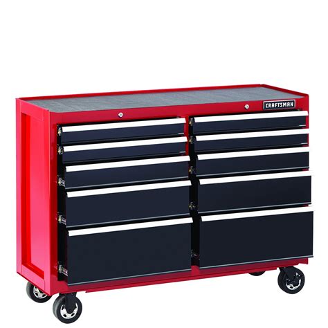A toolbox is a box to organize, carry, and protect the owner's tools. Craftsman 52-Inch 10-Drawer Soft Close Rolling Cart - Red ...