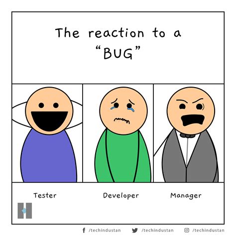 Reaction To A Bug Programming Jokes Programmer Humor Programing