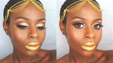 egyptian queen inspired makeup tutorial halloween makeup 2015 youtube