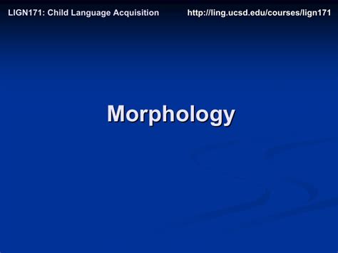 Ppt Morphology Morphology Morphology Yields Words With Morphology