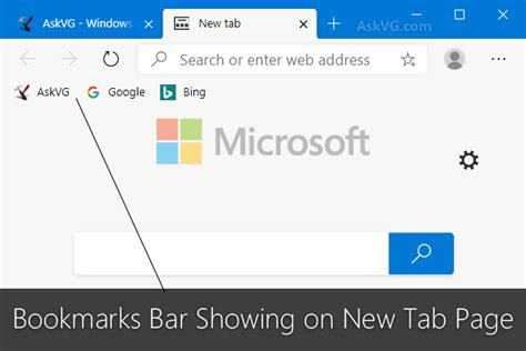 Tip Always Show Or Hide Bookmarks Bar Or Favorites Bar In Microsoft