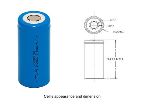 32700 Lifepo4 Battery 32v 6000mah Cylindrical Cell