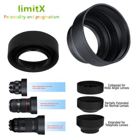 3 Stage Collapsible Lens Hood For Sony Dsc Hx400v Hx350 Hx300 H400