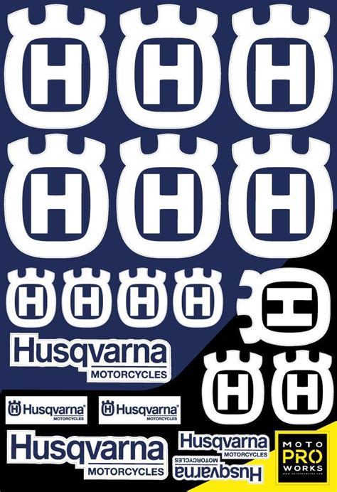 Husqvarna Sticker Sheets Large Logo White Motoproworks Decals