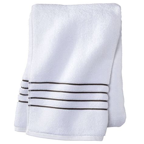 Bath Sheet Whitegray Stripe Fieldcrest Striped Bath Towels
