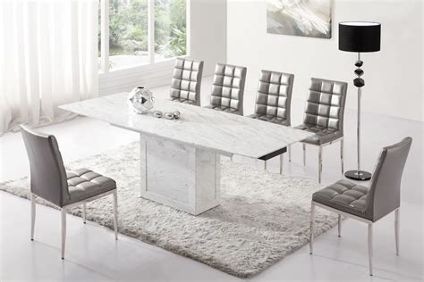 Habitat chicago solid wood table, 2 chairs. Zeus White Grey Marble Extending Dining Table 6 Chairs