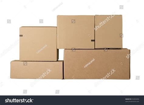 Brown Different Cardboard Boxes Arranged Stack Stock Photo Edit Now