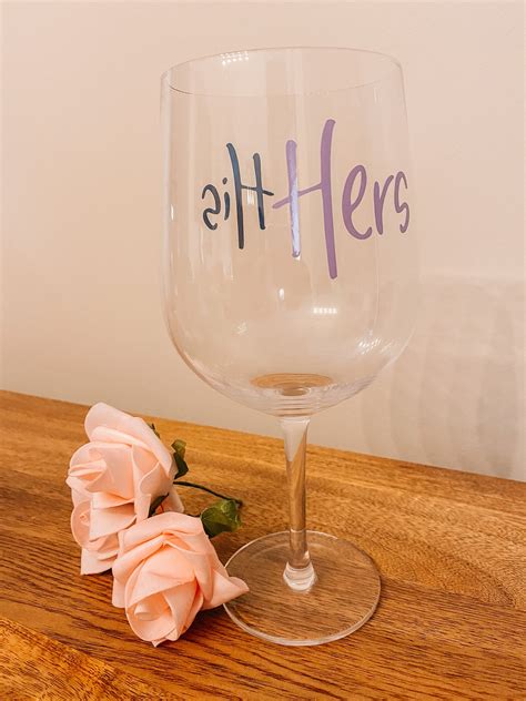 Personalised Whole Bottle Of Wine Glass His And Hers Sharing Etsy