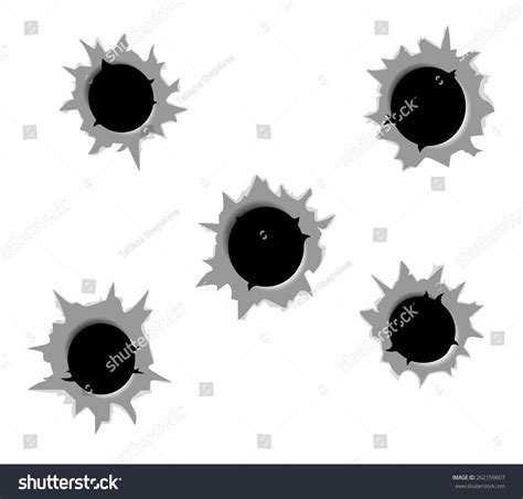 Bullet Holes Stock Vector 262159607 Shutterstock