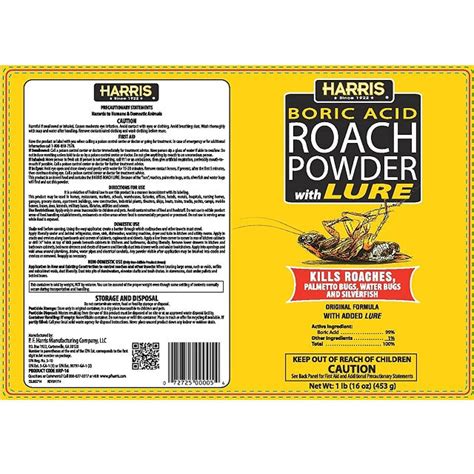 Harris Boric Acid Roach Powder With Lure 16 Oz Puffer — Ellington Agway