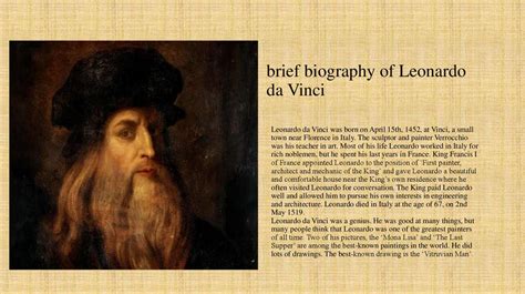 Leonardo Da Vinci Biography Pack Leonardo Da Vinci Biography Leonardo