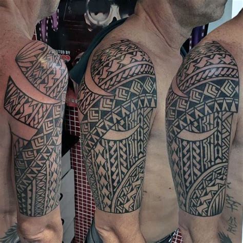 Tribal designs are very common for men. 75 Half Sleeve Tribal Tattoos For Men - Masculine Design Ideas