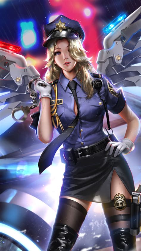 1440x2560 Police Girl Mercy Overwatch 2018 Hd Samsung