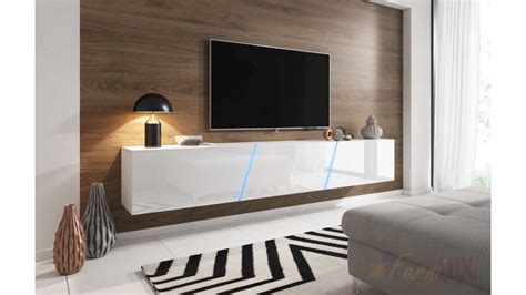 Szafka wisząca RTV Slant 240 - biały połysk - sklep internetowy Furnilux