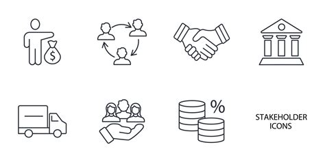 Relationship Of Stakeholders Icons Set Relationship Of Stakeholders