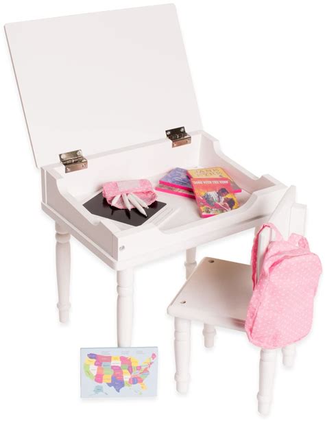 Playtime By Eimmie 18 Inch Doll School Desk Furniture Set Table Chair Accessories Buy