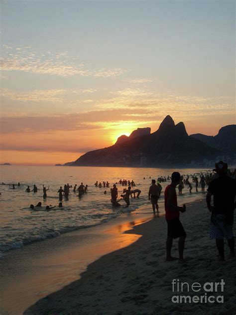 Ipanema Beach At Sunset Rio De Janeiro Brazil Photograph By Idan