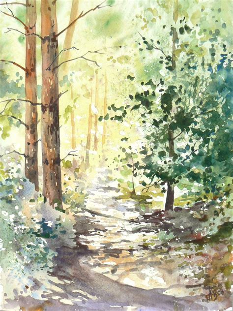 Forest And Sun By Mashami On Deviantart Art Aquarelle Watercolor