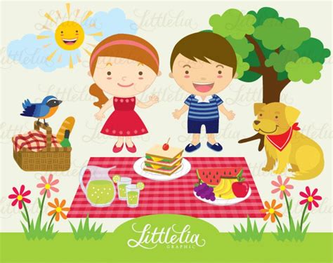 Summer Happy Picnic Clipart Set Instant Download 14004 Etsy