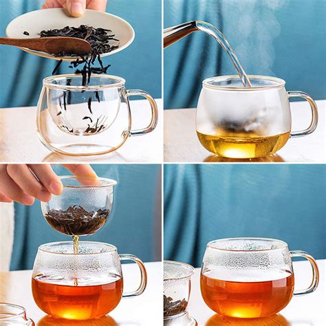 【ready Stock Andwith Strainer And Lid】glass Tea Cup 300ml Borosilicate Glass Tea Cups Coffee Mug