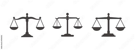 Scale Of Justice Icon Vector Set Balanced Scale Of Justice Symbol
