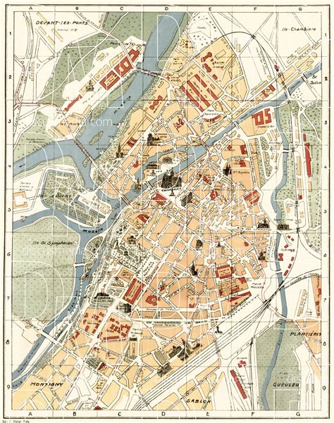 Old Map Of Metz In 1916 Buy Vintage Map Replica Poster Print Or Download Picture