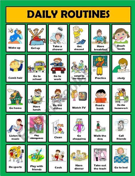 Daily Routine Vocabulary Matching Exercise Esl Worksheets Daily