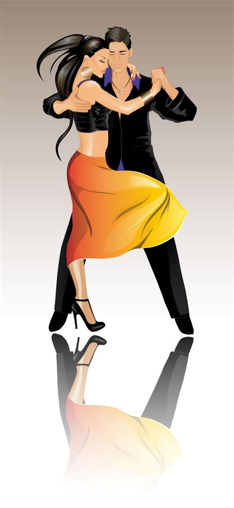Stylized Latin Dance Couple Illustration Clipart Dance Couple