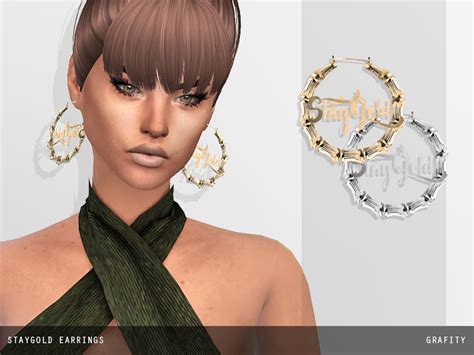 Circle Earrings Hoop Earrings Sims 4 Cc Furniture Bamboo Earrings