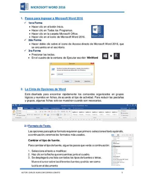 Manual De Microsoft Word 2016