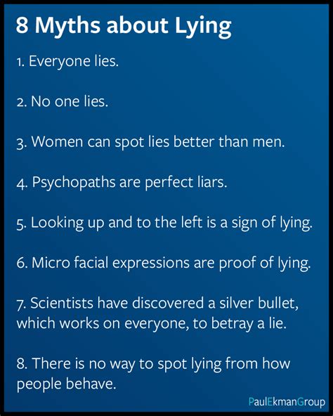 8 Myths About Lying Lying Facts Paul Ekman Group