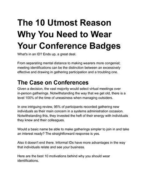 Solution The 10 Utmost Reason Why You Need To Wear Your Conference