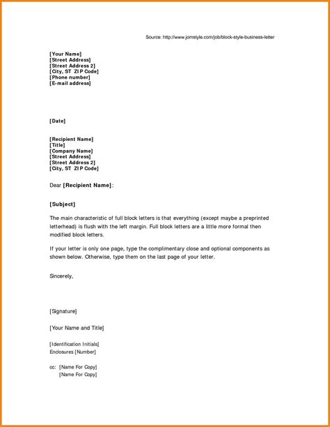 Out Of This World Block Style Business Letter Example Graphic Design