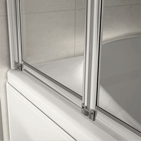 Aica 245 Folds Bathroom Folding Bath Shower Screen Tempered Glass